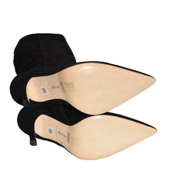 New! Larroudé Kate Tall Boot In Black Suede Size 9 DD480 - Picture 6 of 7